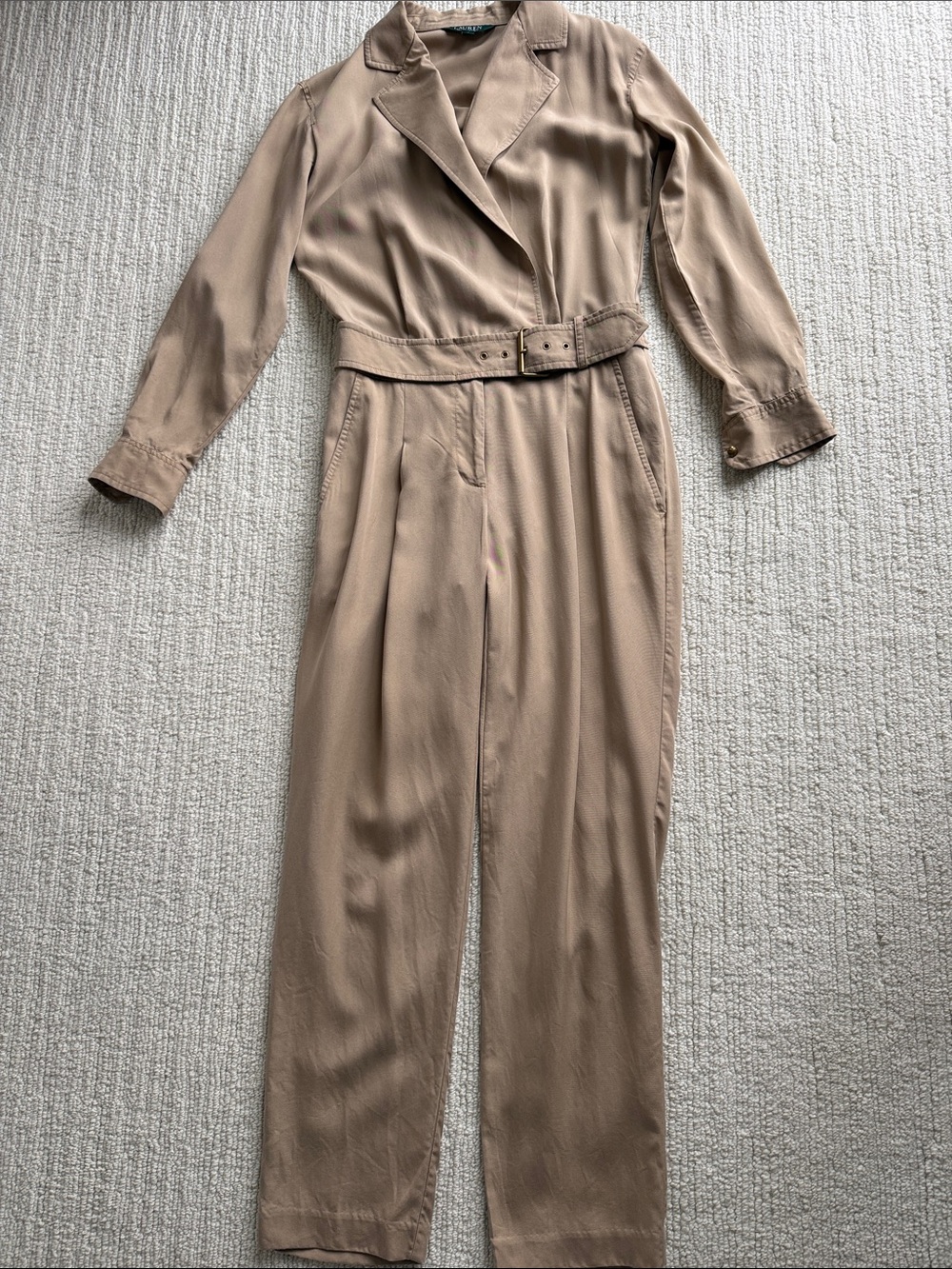 Lauren Ralph Lauren tan jumpsuit.  Size 0.